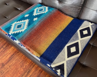 Reversible Queen Alpaca Blanket: Ecuadorian Wool Throw