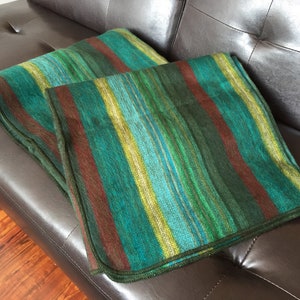 Over-dyed Emerald Alpaca Blanket, Alpaca Blanket from Ecuador, Softest Blanket