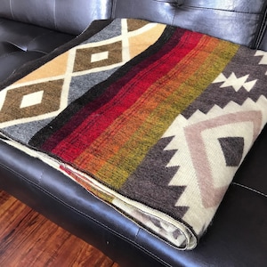 Queen Wool Throw Blanket, Alpaca Wool Blanket, Alpaca Blanket from Ecuador, REVERSIBLE, brown blanket