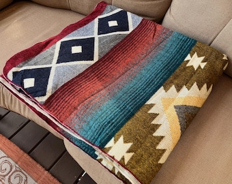 Alpaca Wool Blanket, Alpaca Blanket from Ecuador, REVERSIBLE, golden blanket