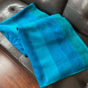 Over-dyed Blue Alpaca Blanket