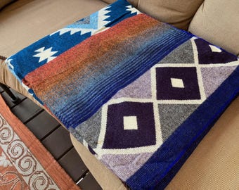 Queen Alpaca Wool Blanket from Ecuador, Wool Blanket, Alpaca Throw, Indigenous blanket, REVERSIBLE