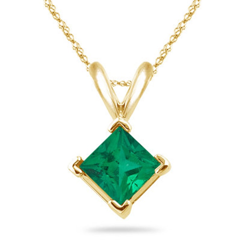Natural Emerald Square Step Cut AA Quality Solitaire Pendant - Etsy