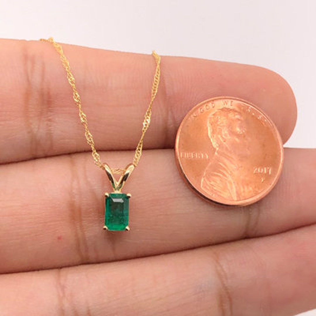 Majestic 14K Gold Emerald Necklace With AA Quality Natural