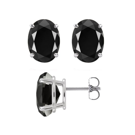1 Carat Black Diamond Stud Earring 5mm Round Cut Diamond Solitaire Earrings  Solid 14k Yellow Gold Basket Studs 4 Prong - Etsy Australia
