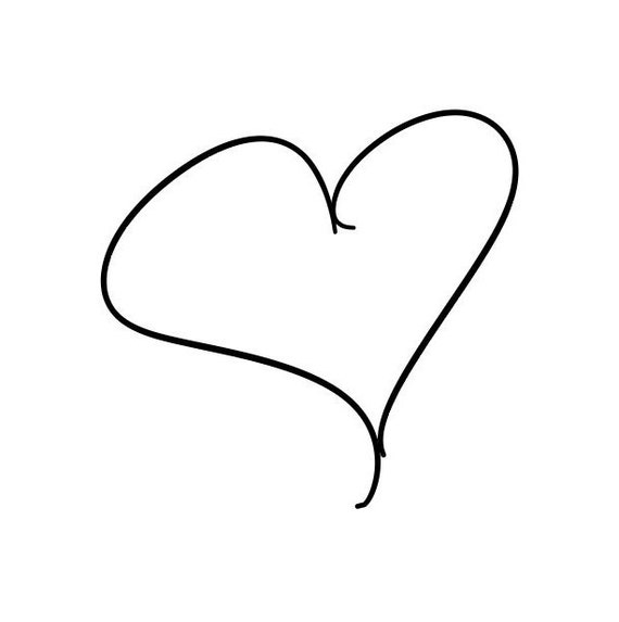 Hand Drawn Heart SVG Cut File | Etsy