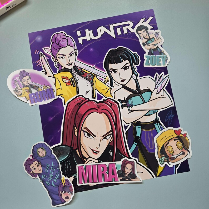 Huntr/x Print Pack- 8x10 Print and Sticker Pack | Vinyl Sticker| Laptop ...