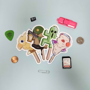 Frosty Friends- Fantasy Creatures | Cactuar | Tonberry | Moogle | Chocobo | Vinyl Sticker| Laptop Stickers | Phone Case Stickers|