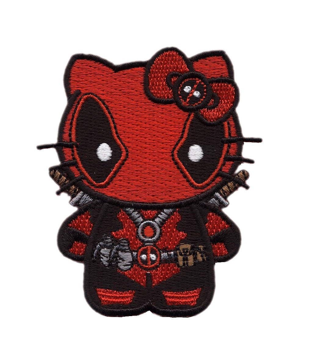 Hello Deadpool Kitty IronOn or Velcro® Brand Tactical Etsy