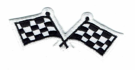 3/" Checkered Racing Flags Biker Formula Nascar Embroidered Iron on Patch