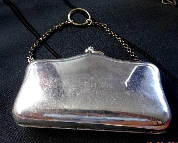 Victorian EPNS chatelaine purse.