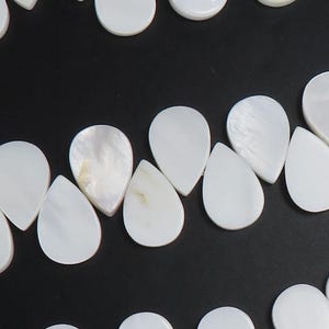 Natural Freshwater Shell Teardrop Shape Beads: Jewelry Making Supply (14-15" Strand)