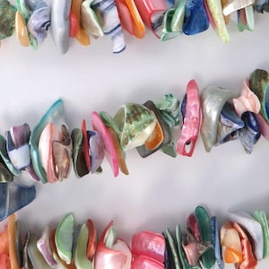 Natural Colorful Spiral Shell Chip Bead Chips: Jewelry Making Supply (14-15" Strand)