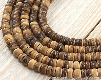 Eco Friendly Donuts Rondelle Disk Beads 12mm 50 Wood CocoNut Shell Beads