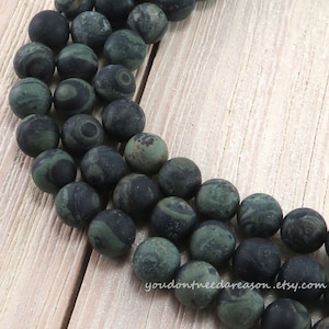 Frosted Natural Kambaba Jasper Gemstone Beads | Natural Gemstone Beads | Matte Gemstone Beads 6mm, 8mm