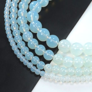Round Opalite Gemstone Beads: Jewelry Making Supplies (4mm-10mm)