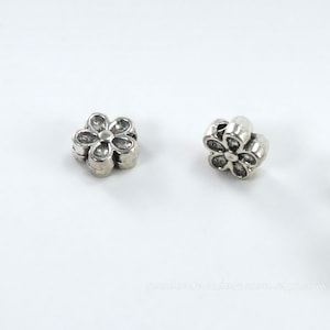 7.5" Strand of Antique Silver Alloy Flower Spacer Beads for Jewelry Making l Alloy Spacer Bead | Approximate Size 7x3.5mm
