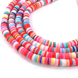 5mm Polymer Clay Flat Round Disc Beads for Jewelry Making | Approximate bead size is 5x1mm and approximate hole size is 2mm