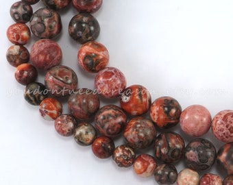 Round Leopard Skin Jasper Beads | Jasper Beads for Jewelry Making | Natural Gemstone Beads 6mm, 8mm, 10mm