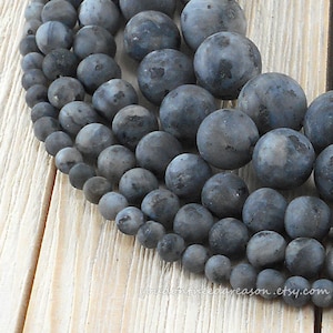 Frosted Labradorite Beads: Round Gemstone Beads for Jewelry Making