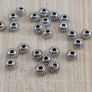 100 Antique Silver Tibetan Style Spacer Beads (5x3mm)