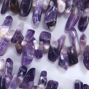 Natural Amethyst Nugget Beads – Purple Gemstone Nuggets for Jewelry Making – Approximate Size 14-27x5-13mm