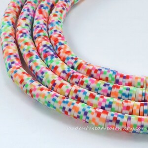 6mm Polymer Clay Heishi Beads – Flat Round Disc Beads for Jewelry Making, 15&quot; Strand