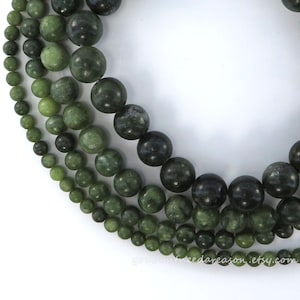 Round Green Xinyi Jade Beads: Natural Gemstone Jewelry Making (4-10mm Strand