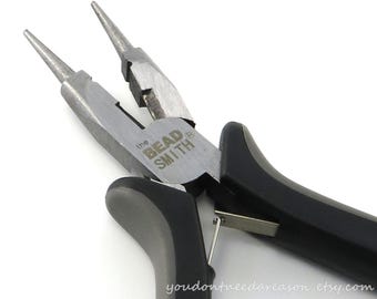 BeadSmith 6-in-1 Looping Pliers For Jewelry Making - 6" Blue Handle, Stainless Steel
