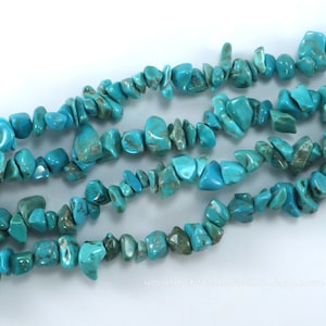 Natural Blue Jade Chip Beads – 30&quot; Strand, 4–10mm Dyed Gemstone Chips for Jewelry Making