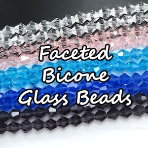 8mm Faceted Bicone Glass Beads: Multi-Colored Jewelry Making