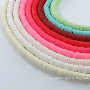 6mm Polymer Clay Heishi Beads: Jewelry Making Supplies
