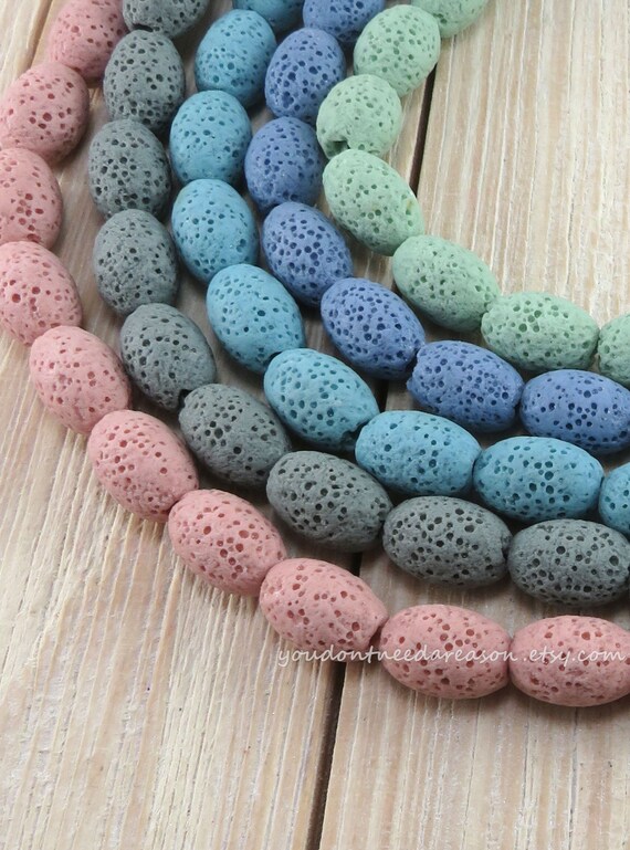 Oval Lava Beads for Jewelry Making Volcanic Rock Lava Beads Natural Lava  Rock Beads Aprox Size 12x8.5-9mm 