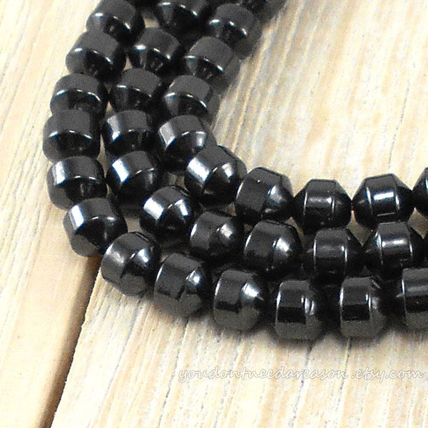 Black Magnetic Synthetic Hematite Beads | Black Hematite Beads | Magnetic Beads Aprox Bead Size 6x6mm