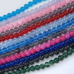 8mm Smooth Round Jade Gemstone Beads for Jewelry Making | Colorful Dyed Jade Beads | Natural Gemstone Beads for Jewelry Making