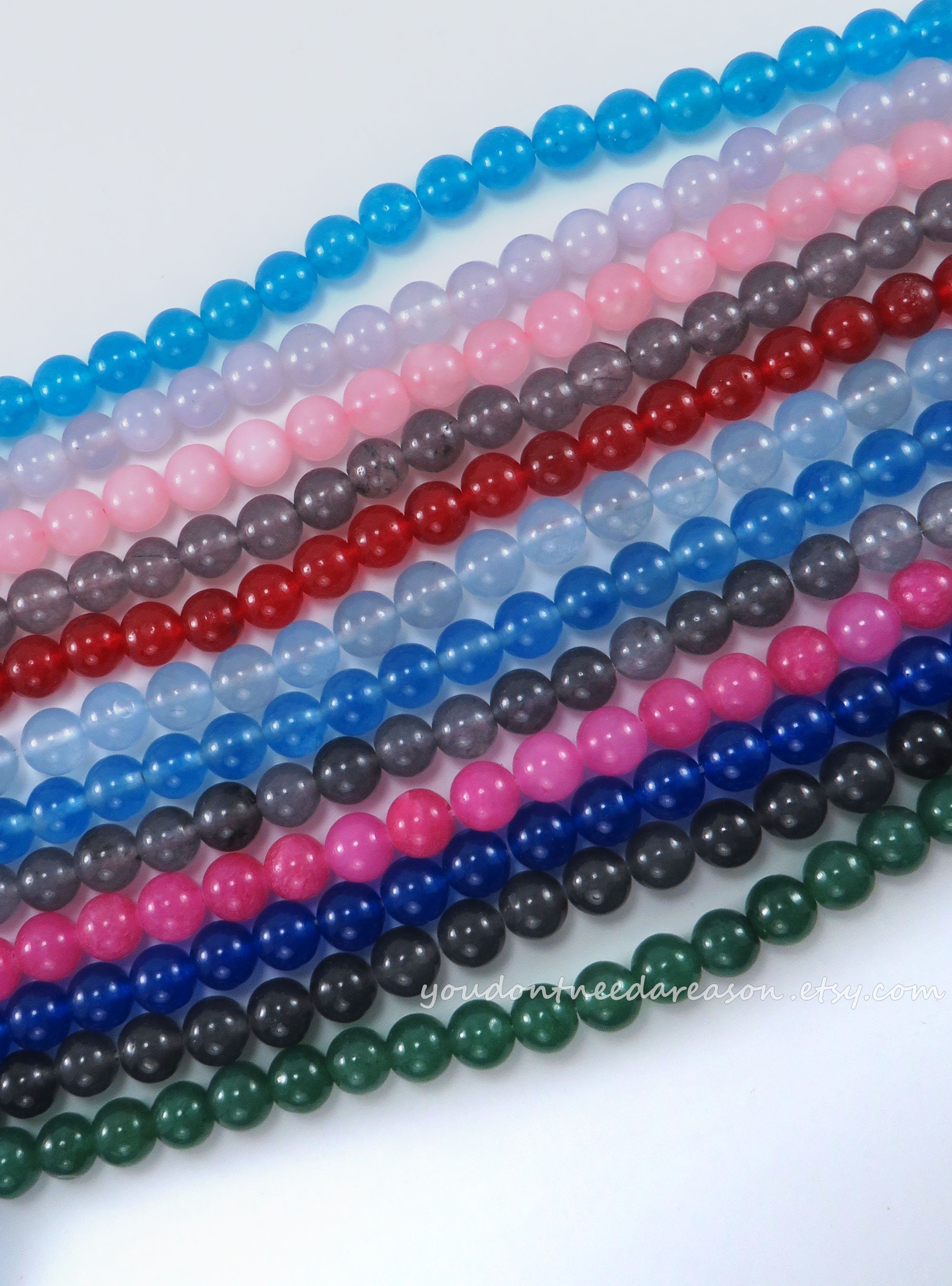 8mm Smooth Round Jade Gemstone Beads for Jewelry Making | Colorful Dyed Jade Beads | Natural Gemstone Beads for Jewelry Making