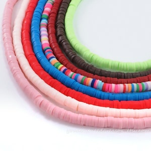 4mm Polymer Clay Flat Round Disc Beads for Jewelry Making | Approximate bead size is 4x1mm and approximate hole size is 1mm