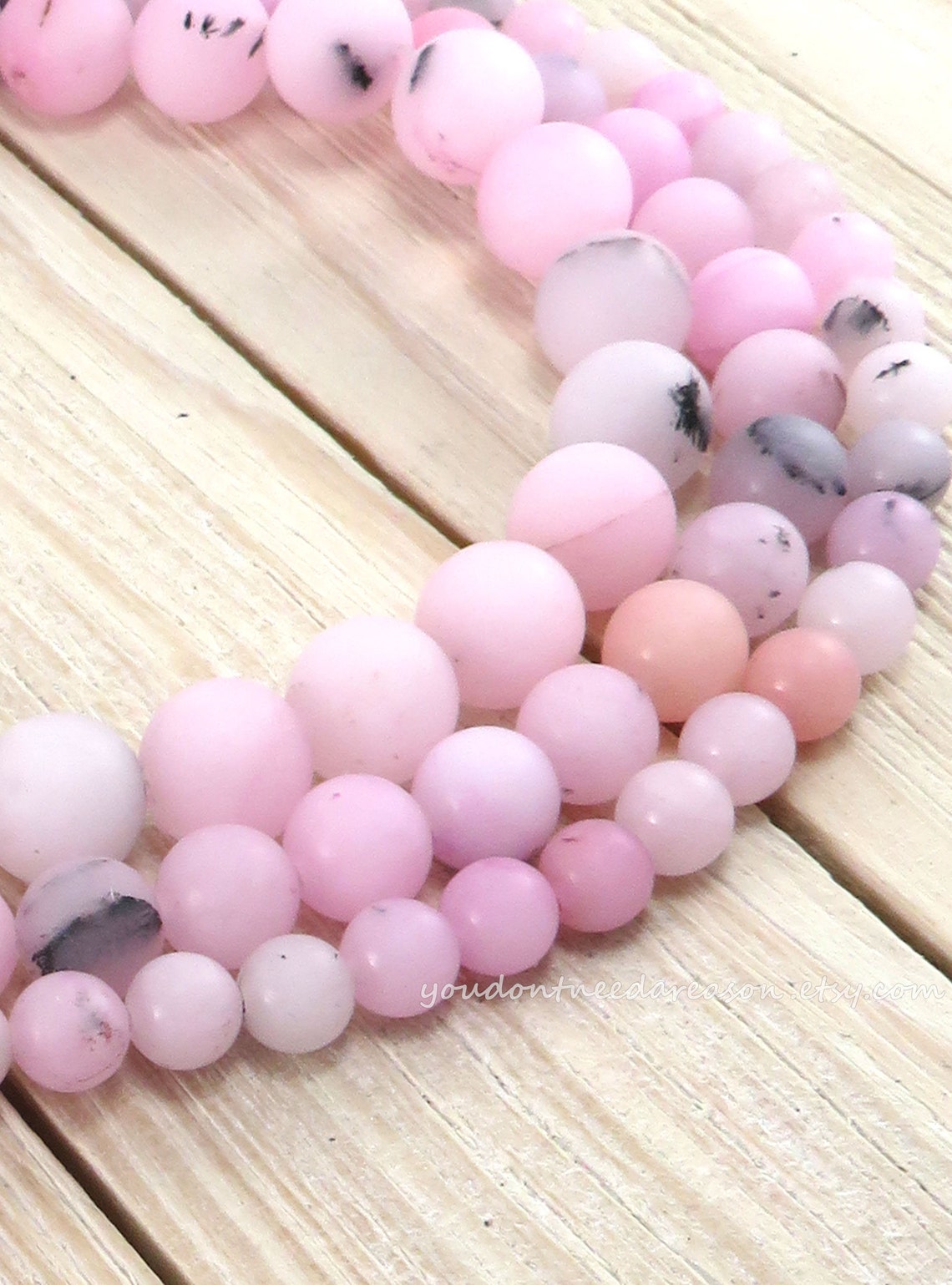 Frosted Cherry Blossom Jasper Beads Natural Gemstone Beads Etsy