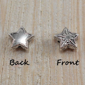 50 pcs Antique Silver Tibetan Style Star Alloy Spacer Beads | Antique Silver Color | Aprox Size 9.5mm x 10.5mm x 4mm