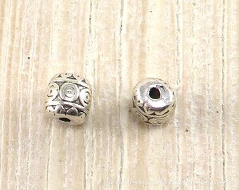 33 pcs Antique Silver Tibetan Style Barrel Alloy Spacer Beads | Antique Silver Color | Aprox Size 6x6mm