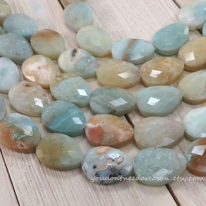 Faceted Teardrop Amazonite Beads for Jewelry Making Natural Gemstone Beads Approximate Size 18x13-13.5x5.5-6mm image 6