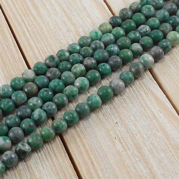 62 pcs 6mm Smooth Round Qinghai Jade Beads | 6mm Natural Qinghai Jade Gemstone Beads | Aprox Size 6-6.5mm | Discontinued