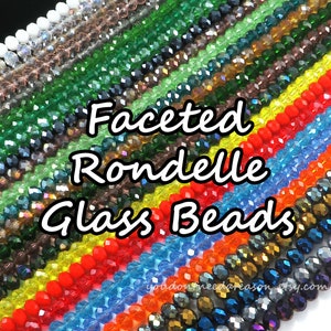 8mm Faceted Crystal Rondelle Beads – Multi-Color Glass Beads for Jewelry Making, 8x6.5mm, Hole 1.2mm