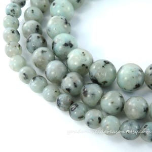Kiwi Jasper Round Gemstone Beads: Jewelry Making Supplies
