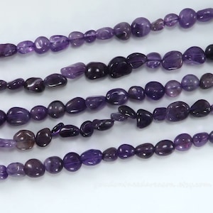 Natural Amethyst Nugget Gemstone Beads for Jewelry Making | Approximate Size: Bead 3-14x2-9; Hole 1mm; Strand Length 15&quot;