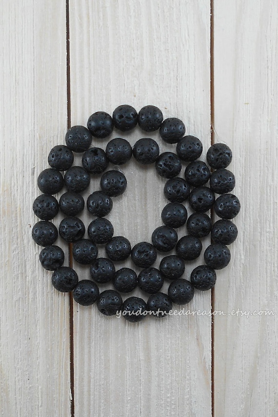 6mm, 8mm, 10mm Waxed Black Lava Beads Round Black Beads for Jewelry Making  Round Lava Stone Volcanic Rock Beads 6mm 8mm 10mm 