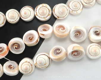 Natural Spiral Shell Beads for Jewelry Making | Approximate Size 15-18x8-15mm; Approximate Hole Size is 0.8mm; Strand Length 7"