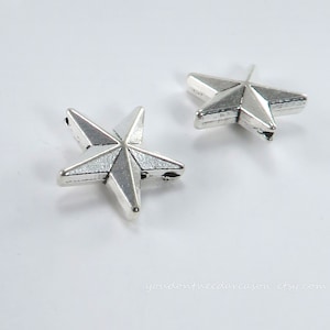 Tibetan Style Silver Star Alloy Spacer Beads for Jewelry Making | Approximate Size 12x12x4mm; hole 1mm | Approximately 20pcs per pack