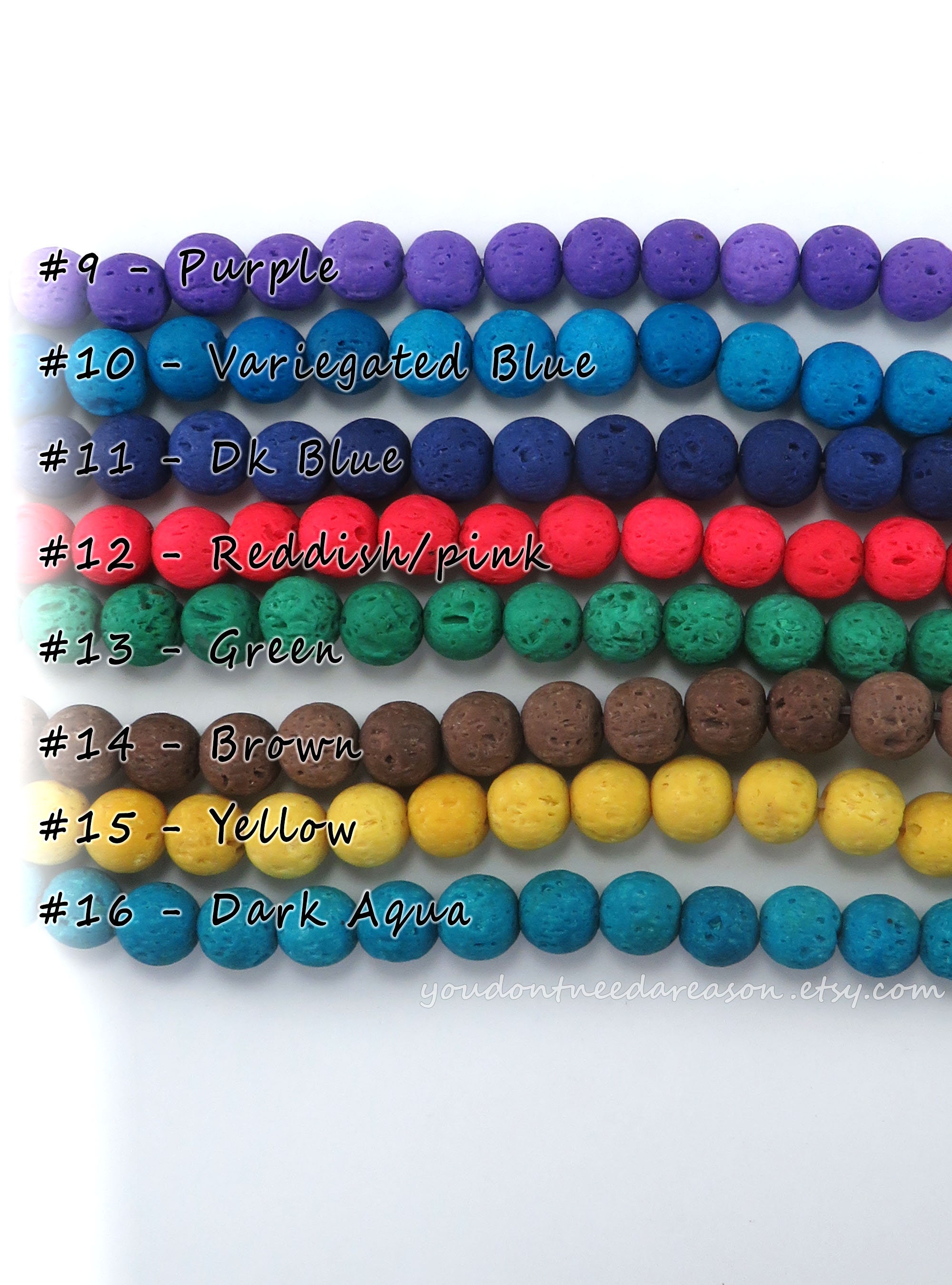8mm Round Colored Lava Beads for Jewelry Making Unwaxed Lava Stone Beads 