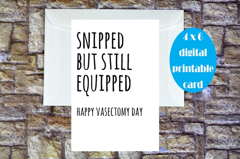Snip Congratulations Happy Vasectomy Funny Vasectomy Card Etsy
